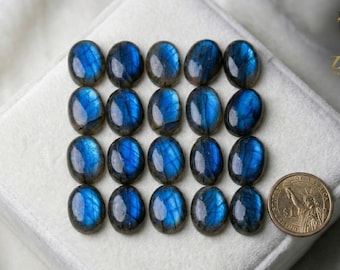 AAA Blue Flash Labradorite Cabochon – 5x7 to 20x30mm, Oval Gemstone for Jewelry Making