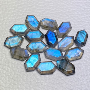 AAA Grade Labradorite Both Side Step Cut Stone Handmade Fancy Shape Faceted Loose Gemstone Size - 6x11 To  20x25 MM For Making Jewelry