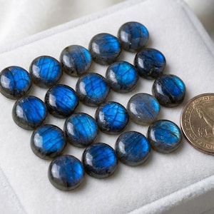 AAA Blue Flash labradoriet cabochon - ronde edelsteen voor sieraden, gekalibreerde maten (5-30 mm)