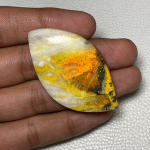 Most Beautiful ~ Bumble Bee Fancy Shape Cabochon Size - 32x55x7 MM Designer Bumble Bee Stone For Jewelry Making Yellow Color Gemstone