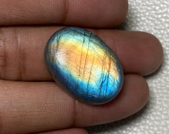 Cutest ~~ Multi Flashy Labradorite Both Side Polish Cabochon Size - 19.50x27x7 Mm. Hand Made Oval Shape Loose Gemstone For Making Jewelry.!!