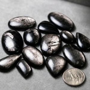 Natural Hypersthene Cabochons – Mixed Shape Gemstones for Jewelry Making