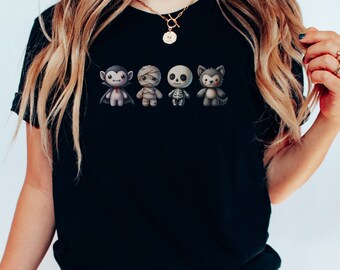 Gruselige Niedlichkeit Halloween Amigurumi Monsters T-Shirt, Dracula Mumie Werwolf Skelett Crafter Crafting