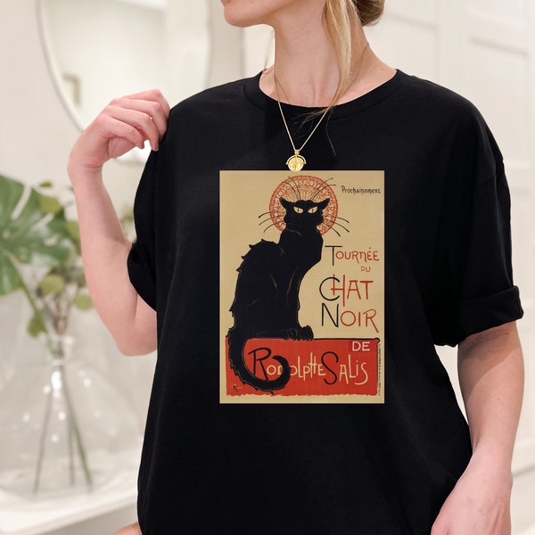 Cat T-Shirt, Vintage Cat Shirt, Chat Noir, Tournée du Chat Noir (1896) by Théophile Alexandre Steinlen
