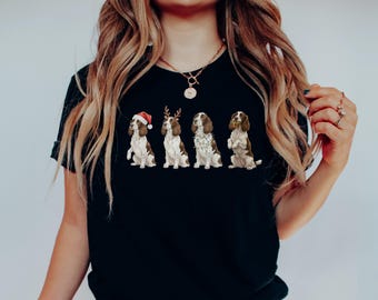 Weihnachten Englisch Springer Spaniel PNG Leber Weiß Englisch Springer Spaniel Clipart Hund Sublimation Englischer Spaniel Hund Spaniel Geschenk Hund Mama