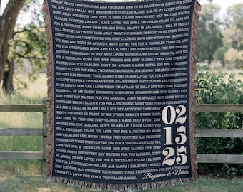 Custom Map Woven Blanket: 2nd Anniversary Cotton Gift