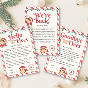 Editable Elf Arrival Letter Elf Return Letter Christmas Elves Hello and Goodbye Printable Letters