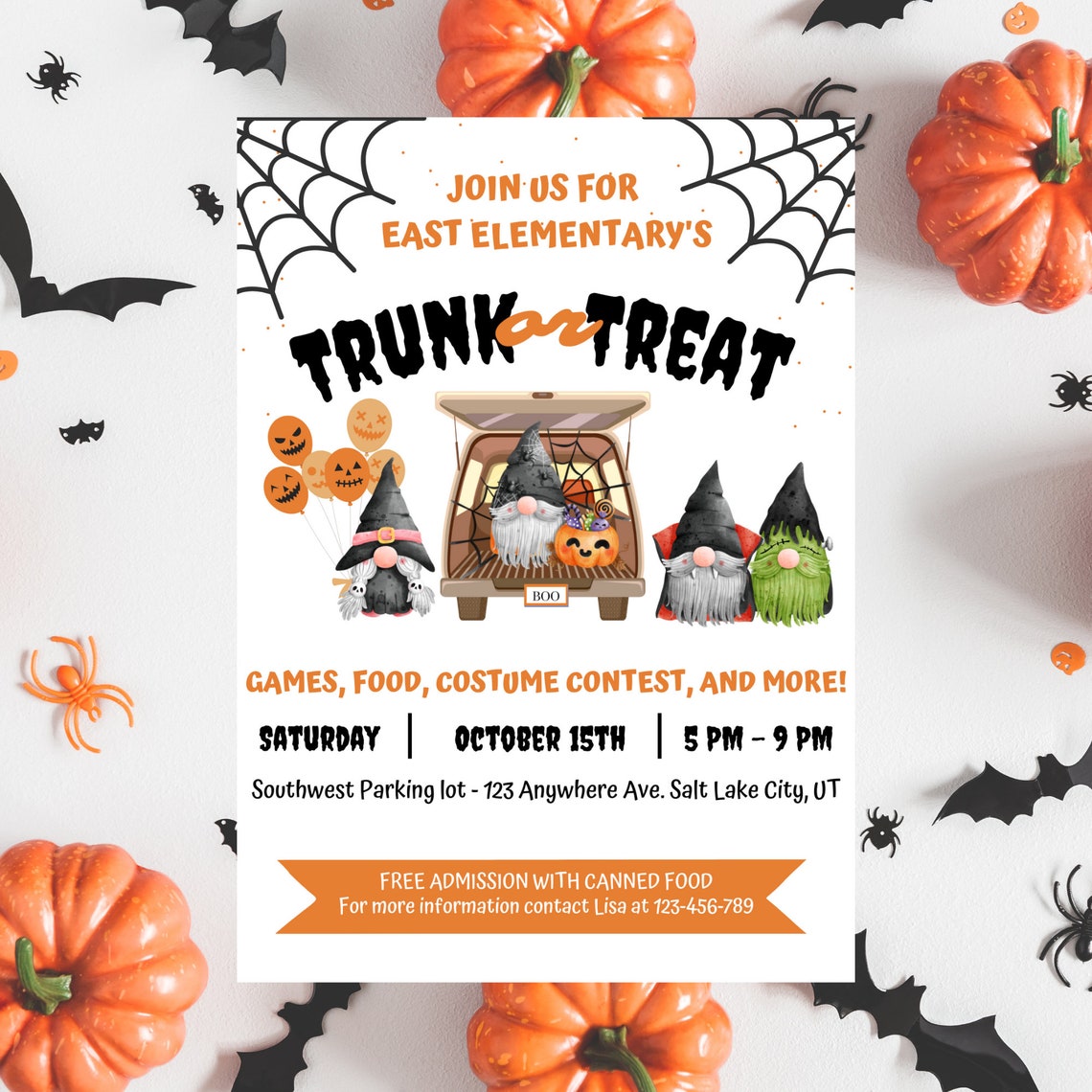 EDITABLE Trunk or Treat Sign up Sheet and Invite, Printable Trunk or