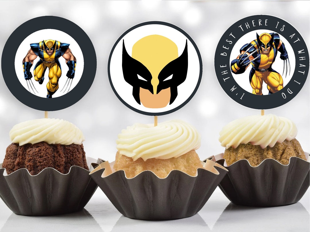 Wolverine Cupcake Toppers Xmen Stickers Labels Tags Etsy