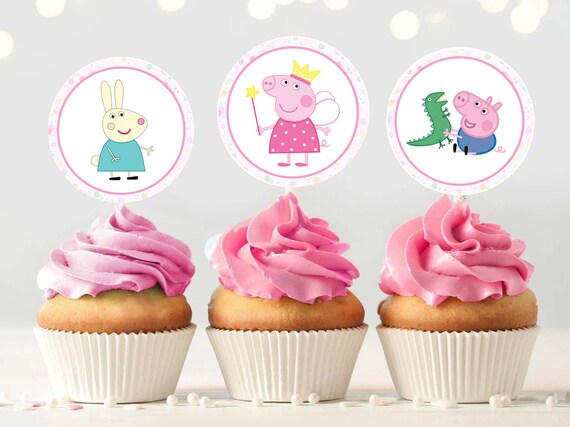 Peppa Pig Cupcake Toppers Birthday Party Celebration Printable - Etsy