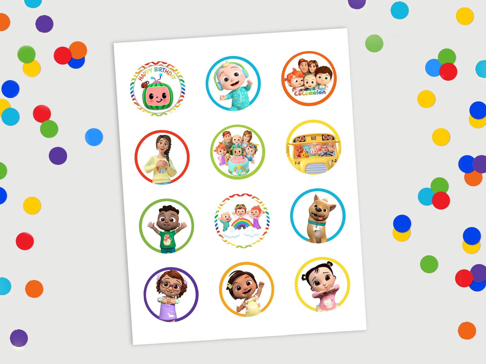 Cocomelon Cupcake Topper Instant Printable Download - Etsy Israel