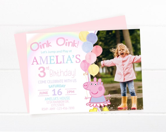 Peppa Pig Party Invitations party supplies Girl Boys inc Envelopes 