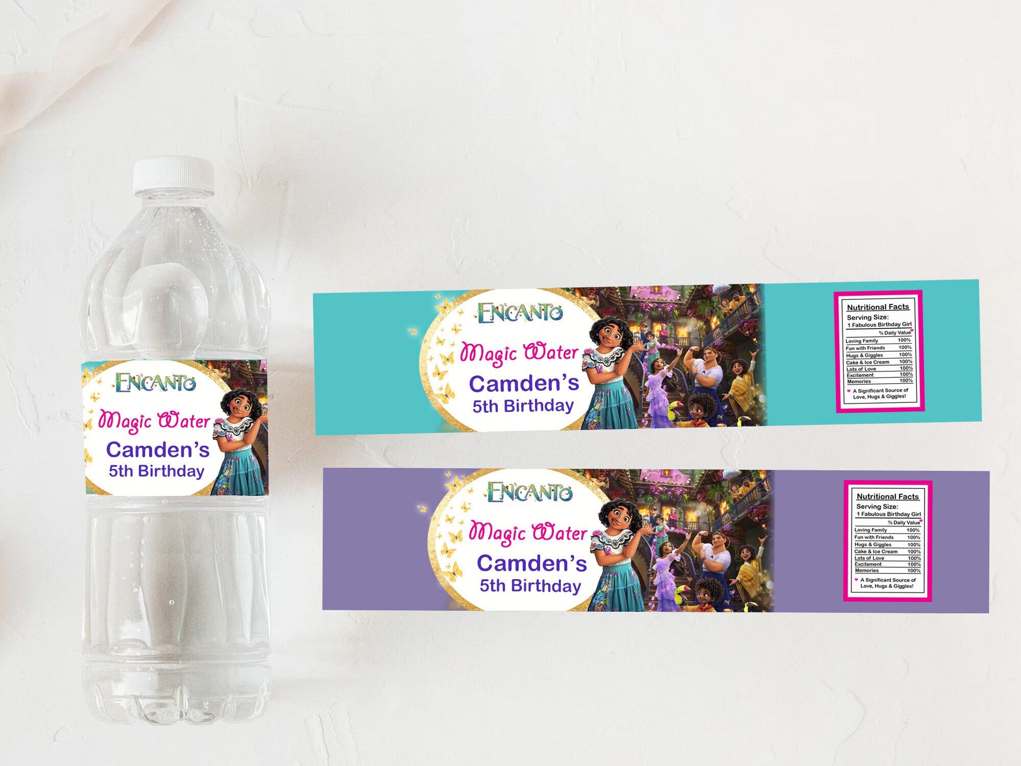 Editable Encanto Birthday Party Water Bottle Labels, Party Decoration, Birthday Decor, Instant Download, A116