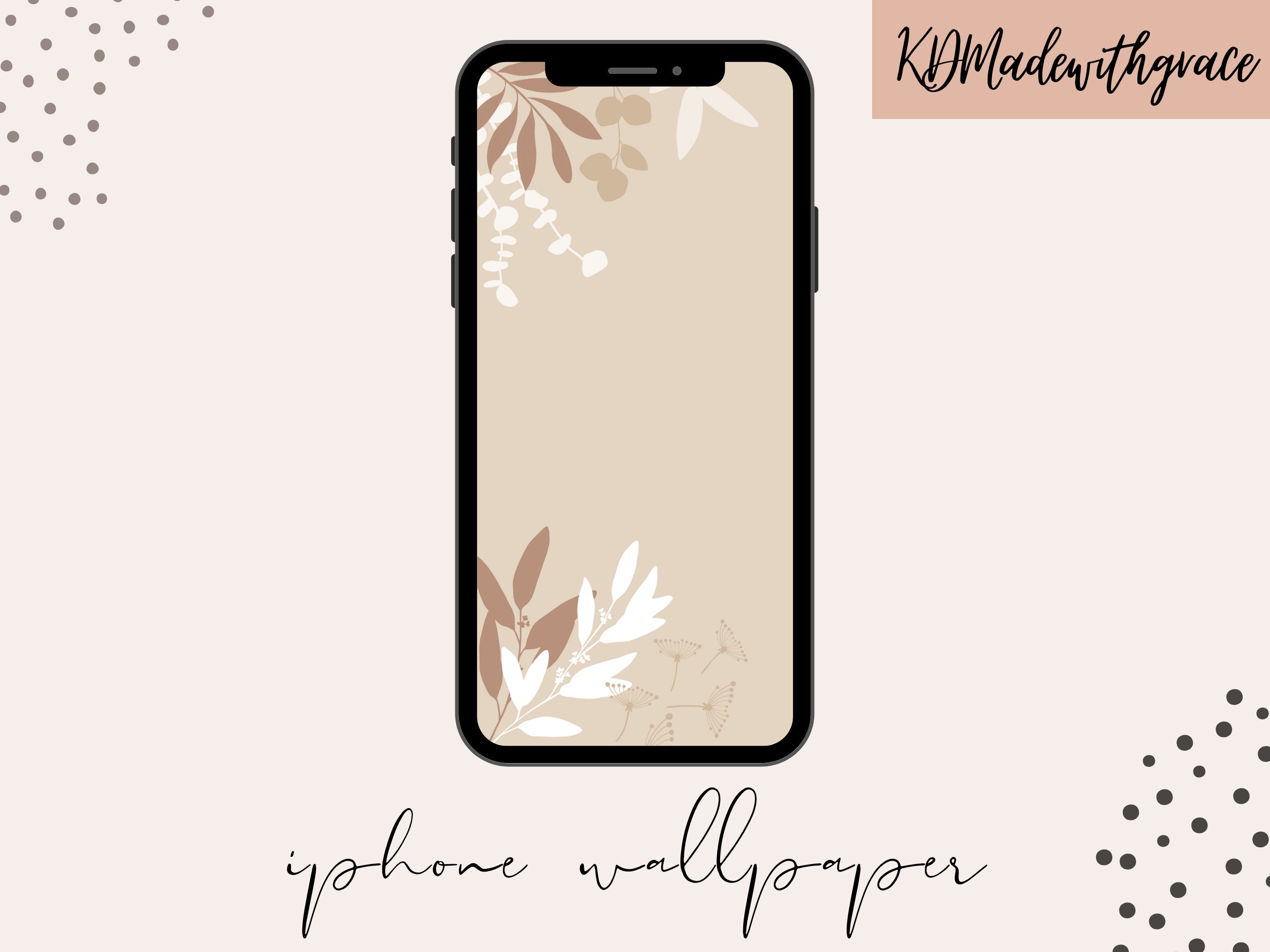 Neutral Greenery Iphone Wallpaper Tan and White Iphone - Etsy Australia