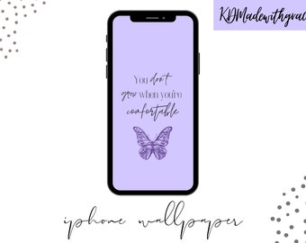 Purple Wallpaper Iphone Quotes Etsy France
