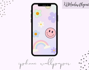 Krista Smiley iPhone wallpaper, Smiley Face iPhone wallpaper, daisy iPhone background, opal iPhone wallpaper