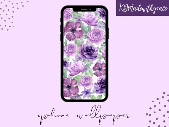 Purple Floral Iphone Wallpaper Purple Iphone Background - Etsy Hong Kong Purple Floral Iphone Wallpaper Purple Iphone Background - Etsy Hong Kong