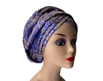 Royal Blue Autogele for  Women Pre-tied Turban Hat Nigeria Party  Style Head Wrap Wedding Church Birthday Anniversary  Special Occasion Gele