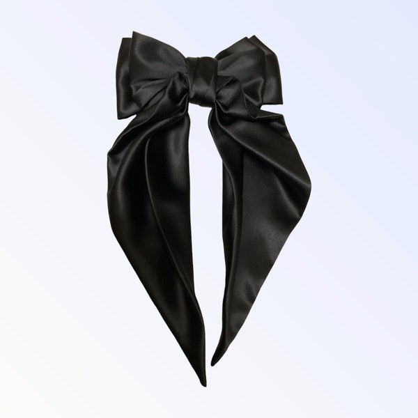 Black Hair Bow - Etsy UK