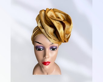 Pre tied Turban Hat for Ladies | Side Bow Head wrap.