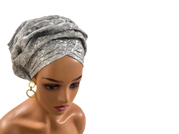 Gray and Silver Geometric Headwrap/ Gèlè

GEL11 0326 Traditional wedding autogele, pretied headwrap/headgear  main image 2