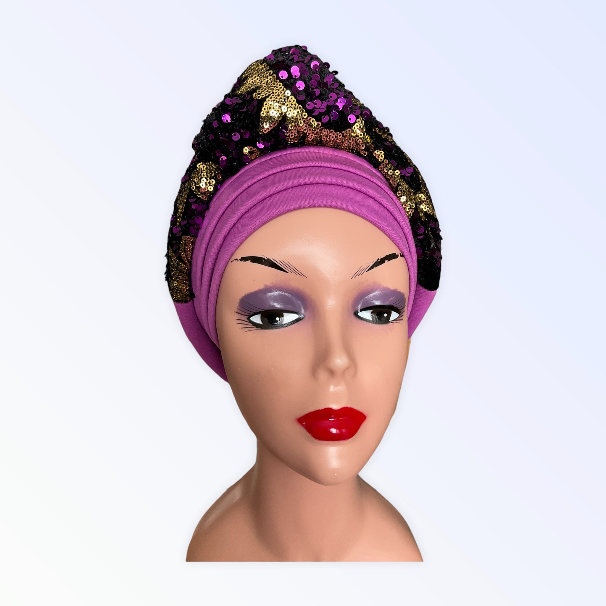 Purple Sequin Headwrap - Etsy display picture 2