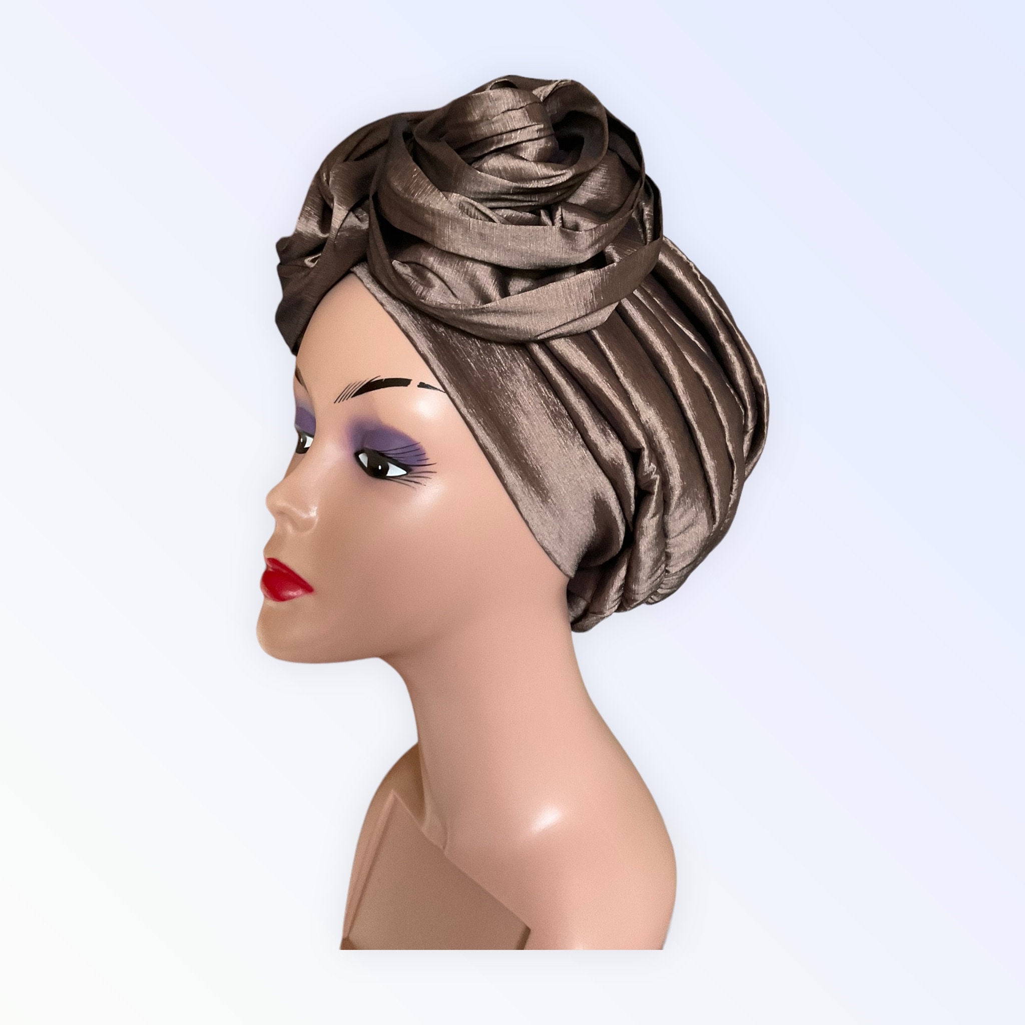 Double bow women Turban hat Pre Tied Double Bow Turban for Woman | Stylish Pre Styled  main image 3