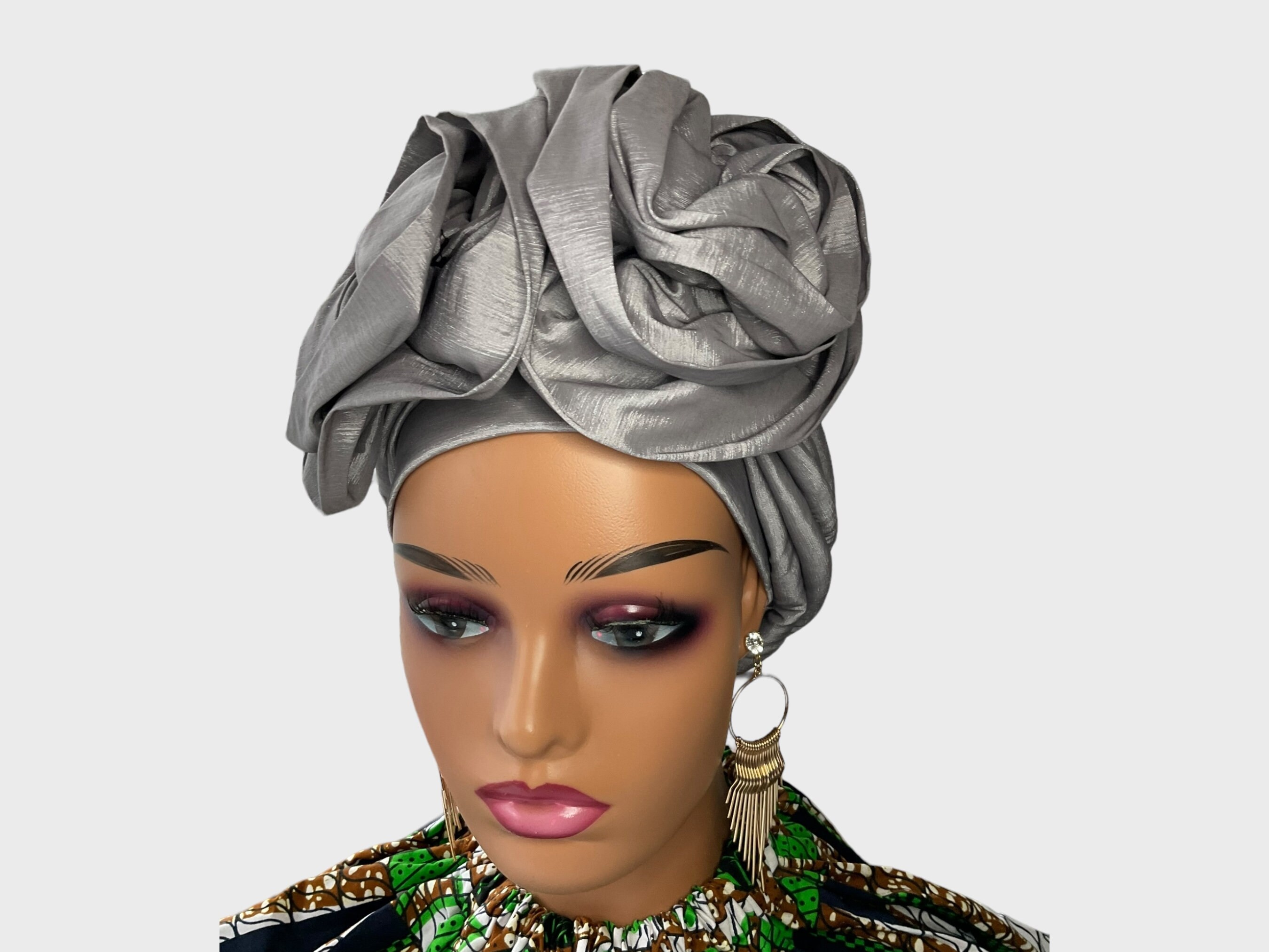 CAPLORD Silk Satin Lined Halo Turban Head Wrap Pre-Tied