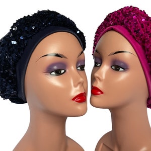 Braided Sequin women  Turban hat Twist turban, turban head wrap, head turban fashion, turban womens, chemo hats, turban cap, stylish turbans