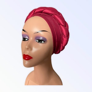 Pre-tied Woman’s  Turban  Hat, Pre-tied lightweight Braided Turban,Ladies Head tie, Fashion Head Wrap, Ready to Wear Auto gele, HeadScarf