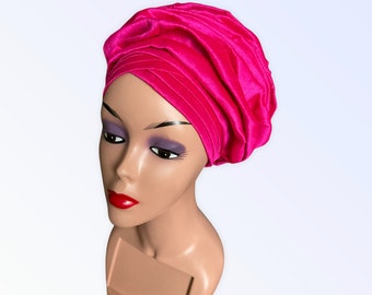 Blush Pink Aso-oke Gele: Rhinestone Turban Head Wrap - Etsy display picture 1