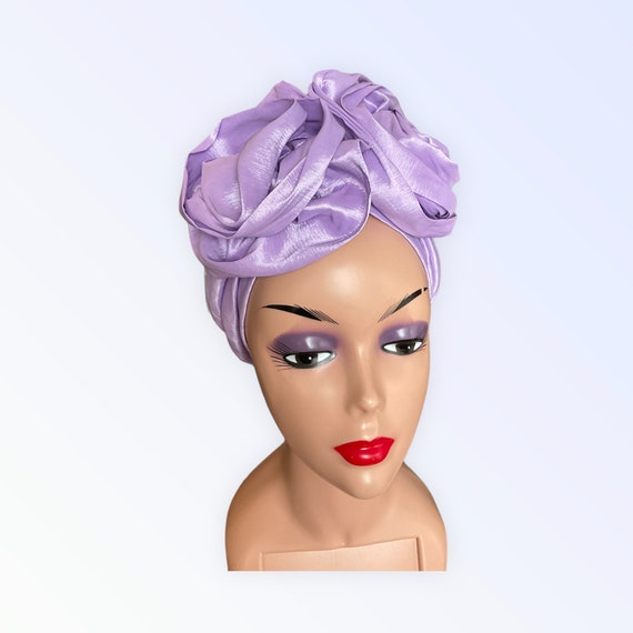 Pre Tied Double Bow Turban Hat for Woman | Ivory Head Wrap  display picture 1