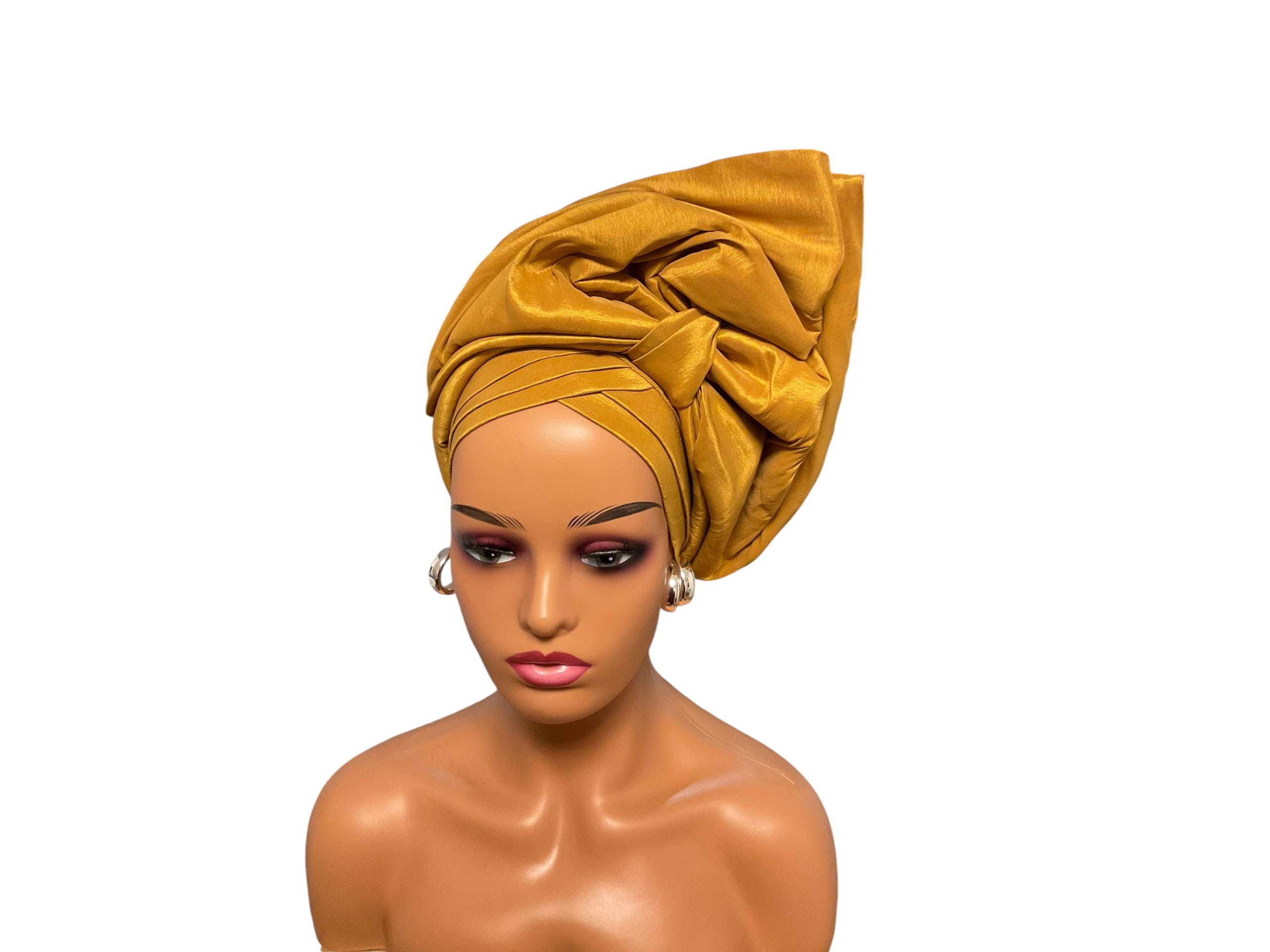 Gold Sequin Gele Headwrap

Too1 0526 Handmade Gold Gele Headwrap – Elegant Stretch Polyester  main image 2