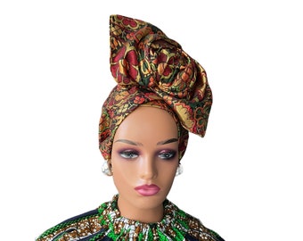 Autogele for women, African Party Head tie , Nigerian Multicoloured head wrap, Pre tied Gele for Wedding Guest, Igbo brides, Asoebi Headgear