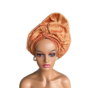 Autogele for African Women, Party Head tie , Wedding head wrap, Pre tied Gele for Wedding Guest, Igbo brides, Ready to wear Headgear.
