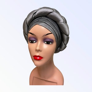 Pre-tied Turban Hat for Women, Pretied African Braided  Head wrap, Fashion Head tie, Stylish Chemo Hat, Ready to wear Scarf, Ladies Headband