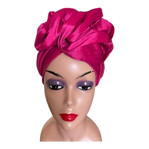 Chapeau turban rose pour femmes | Prêt-à-porter Ladies Head wrap | Couvre-chef pour fête de mariage