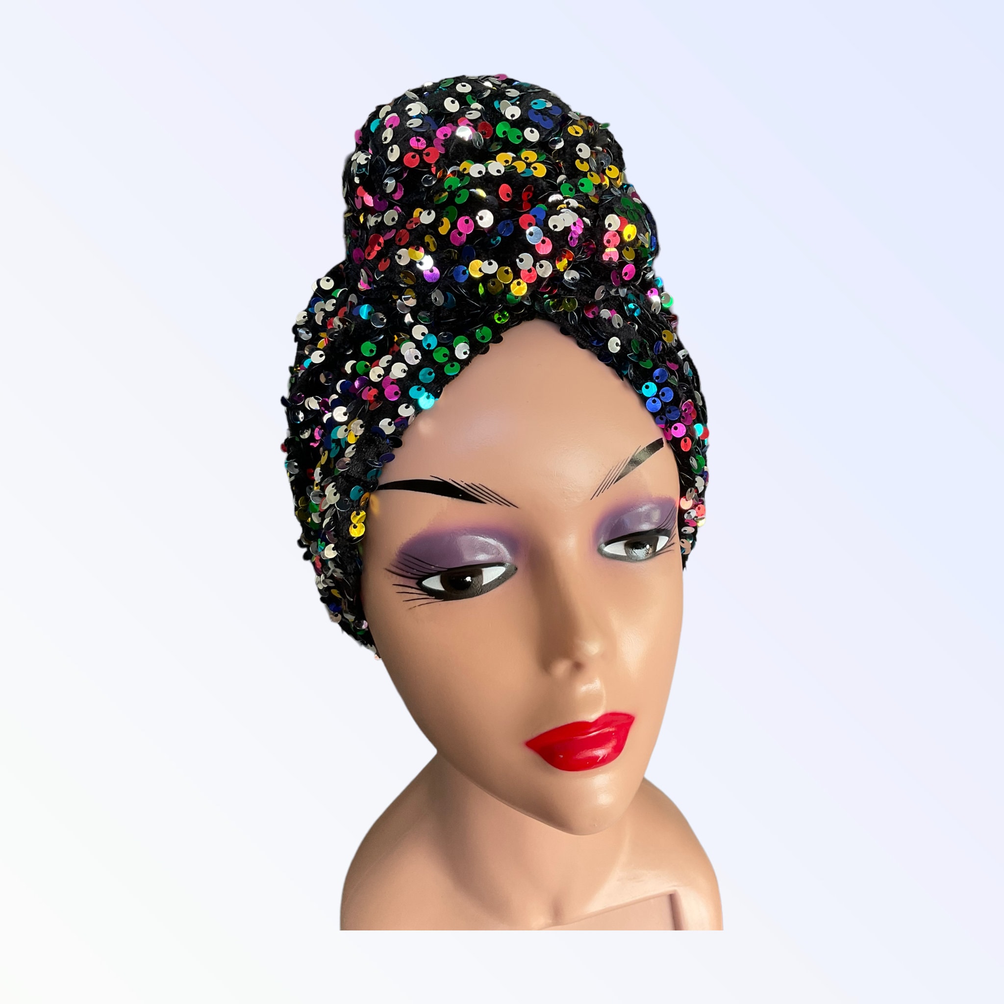 Glamourpuss sequin Kokin turban Glitter Turban - Etsy main image 4