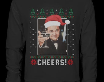 Leonardo Dicaprio Meme Funny Christmas Sweater Ugly Christmas Sweatshirt…