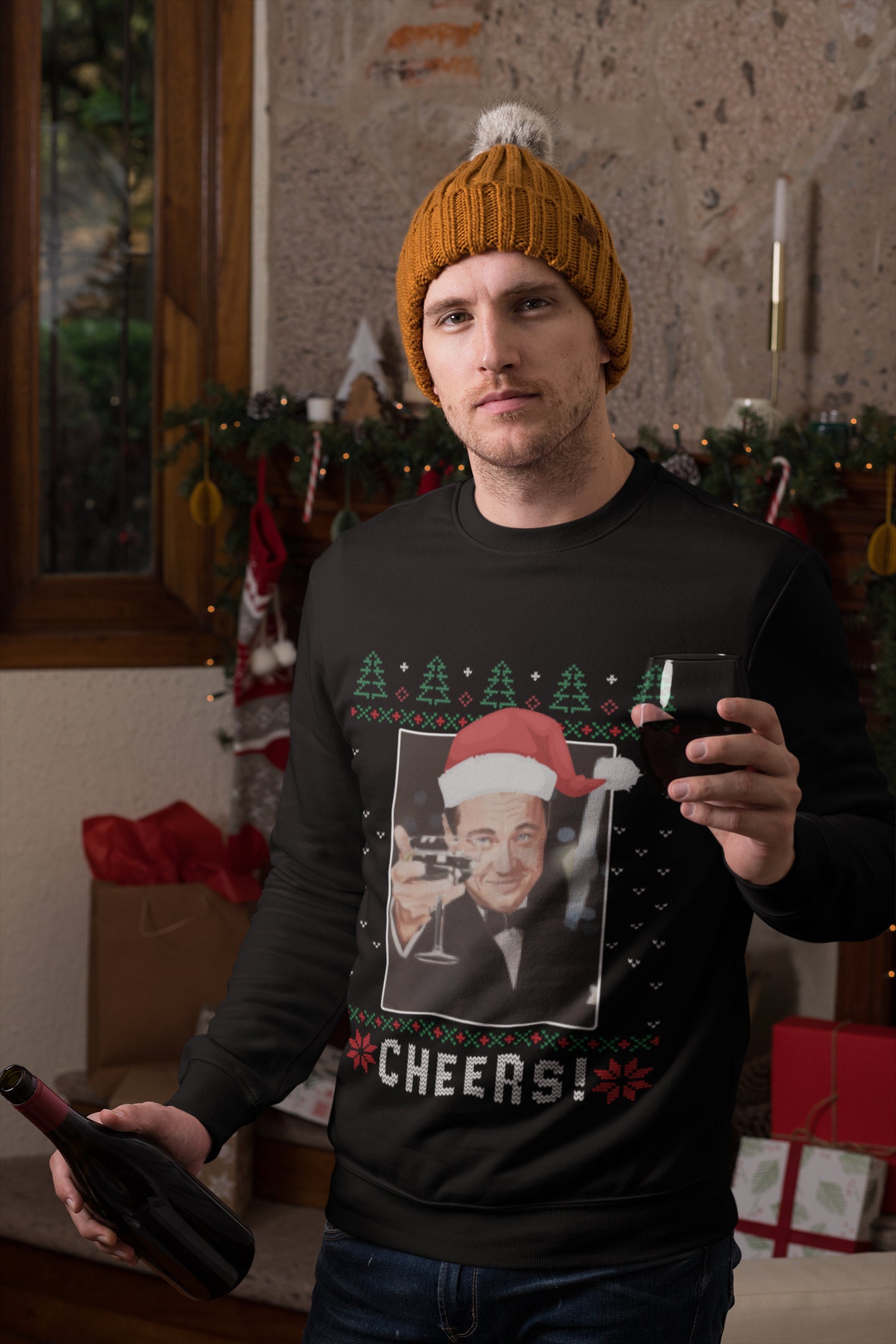 Leonardo Dicaprio Meme Funny Christmas Sweater Ugly Christmas