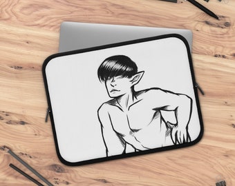 Noir et blanc Pin Up Guy Housse d’ordinateur portable