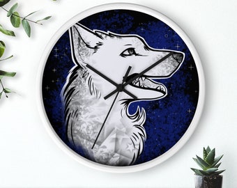 White Dog Wall clock