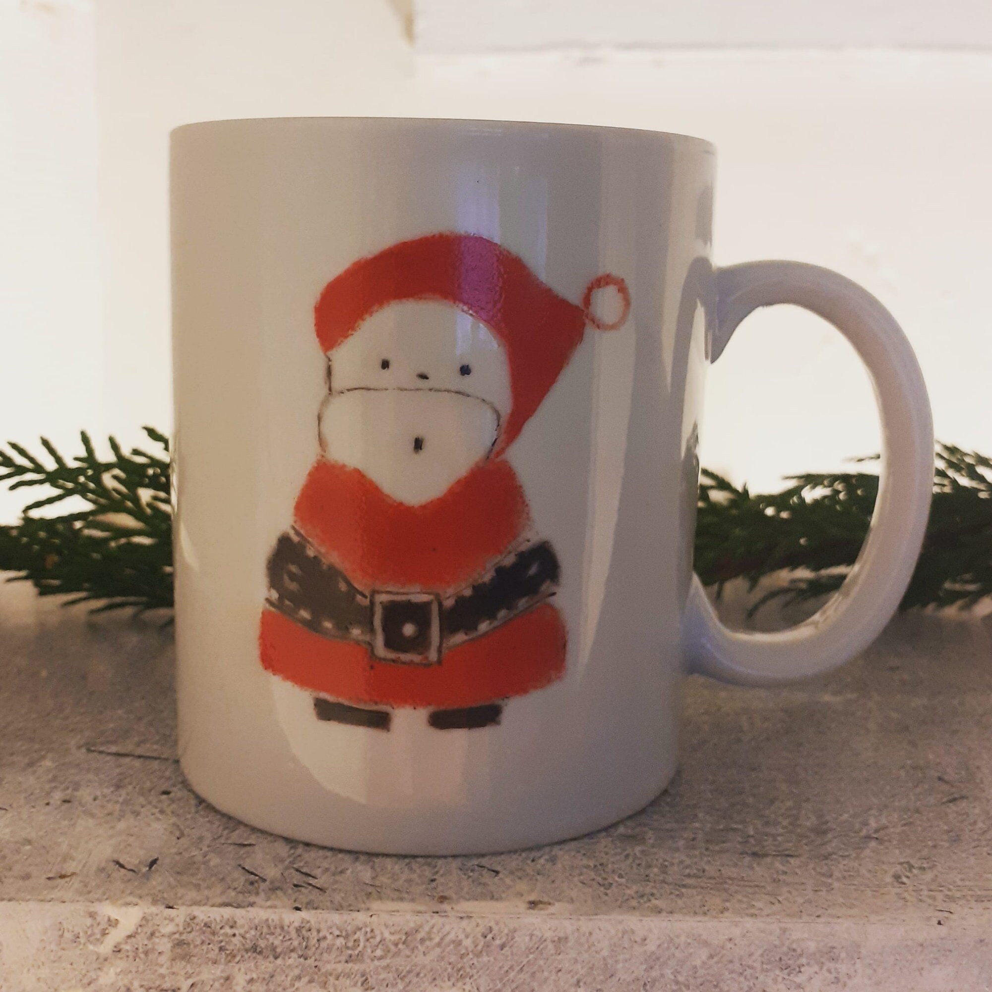 Mug de Noël Peint à La Main Petit Père Noël