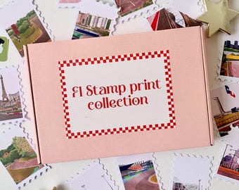 Formula One Inspired Race Track Location Print Stamp Collection- Selection Box