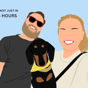 Custom minimalist Faceless Portrait, Faceless Memorial Digital Portrait, Family Faceless Portrait,  Personalized Gift, Cartoon Portrait.