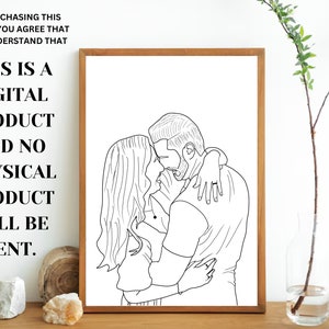 Custom Line Drawing, Custom Family Drawing from Photo, Faceless Drawing, Personalized Gift, Family Portrait illustration, valentine gift image 5