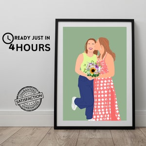 Custom digital portraits, Personalized art gifts, Cartoon portrait, Custom family portraits, Faceless illustration,Unique personalized gifts