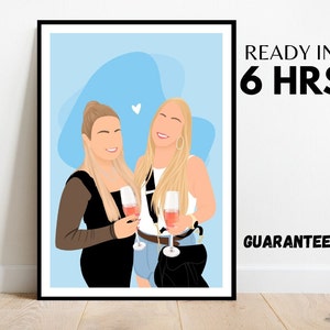 custom faceless portrait, personalised illustration, personalised photo gift for him and her