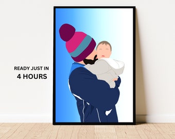 Custom Faceless Portrait, Faceless Portrait Print, Personalised gift, Custom Family Portrait,  Faceless Illustration