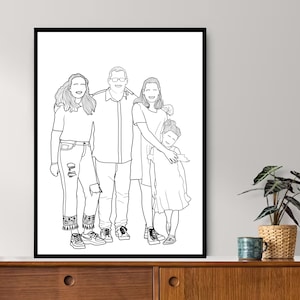 Custom Line Drawing, Custom Family Drawing from Photo, Faceless Drawing, Personalized Gift, Family Portrait illustration, valentine gift image 7